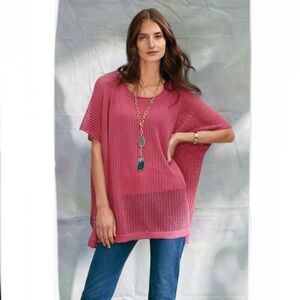 Soft‎ Surroundings Dolman Crochet Top Size Small